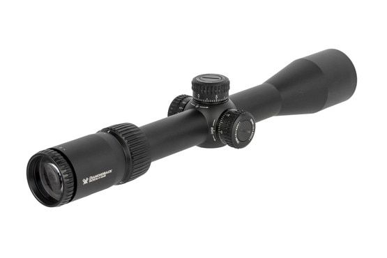 Vortex 4-16x44mm Diamondback Tactical riflescope features clearly labeled turrets for confident adjustments